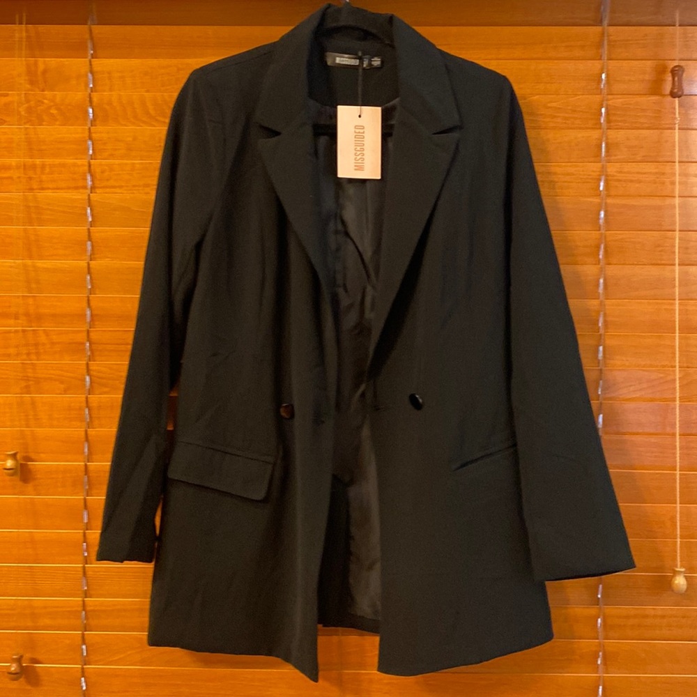 Missguided black classic oversized blazer size US 0; UK4 (c)